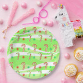 クリモダンスマスキャンディケーンズデザイン ペーパープレート (パーティー)