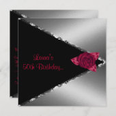 クリモダンムゾンVバラ誕生日招待状 招待状 (正面/裏面)