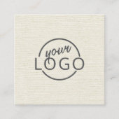 クリモダンームミニマルアイボリーリネンロゴ スクエア名刺 (正面)