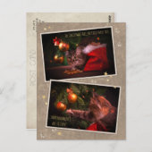 クリユーモアのあるスマス猫 ポストカード (正面/裏面)