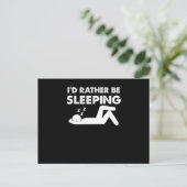 クリンおもしろいチール眠い頭スリープヘッドスリープラブ ポストカード (スタンド正面)