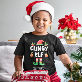 クリンギー小妖精や小人一致のクリスマスファミリーグループ名 トドラーTシャツ