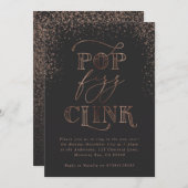 クリンクポップ・アートのフィズ青銅ホリデーパーティー招待状 シーズンカード (正面/裏面)