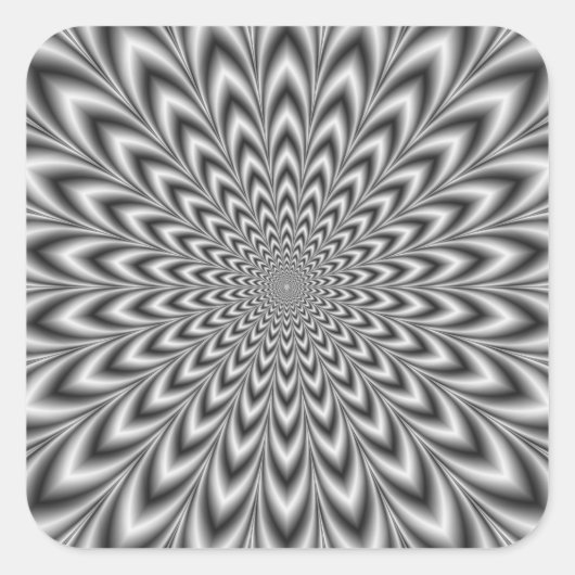 クリンクルカットパルス（白黒） スクエアシール (正面)