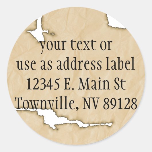 クリンクル紙(背景をバーンズ付き) ラウンドシール (正面)