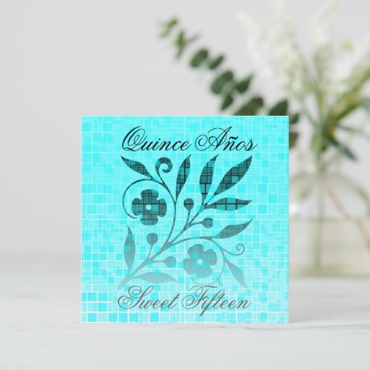 クリンスアニョススイートフィフティーン招待状ブルーフラワー 招待状 (スタンド正面)