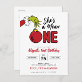 クリンチの1歳誕生日「彼女は意地悪なの」 ポストカード (正面/裏面)