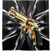 クリントイーストウッドガンアクションシャワー遊おもしろい シャワーカーテン (正面)