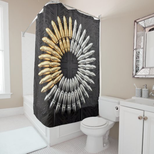 クリントイーストウッド箇条書きアクションシャワー遊おもしろい シャワーカーテン (インサイチュ)