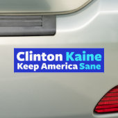クリントンかKaine: アメリカの健全なバンパーステッカーを保って下さい バンパーステッカー (車上)