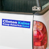 クリントンかKaine: アメリカの健全なバンパーステッカーを保って下さい バンパーステッカー (トラック上)