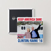 クリントンかKaine 2016年 缶バッジ (正面&裏面)