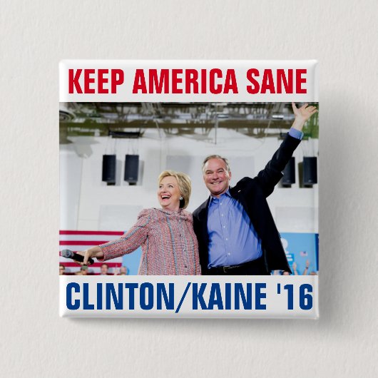 クリントンかKaine 2016年 缶バッジ (正面)