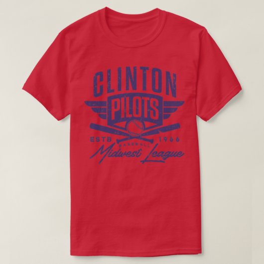 クリントンパイロット野球 Tシャツ (デザイン正面)