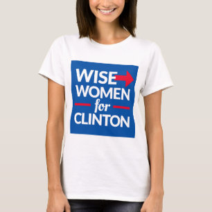 クリントン正方形のロゴのための賢い女性はティーにのせます(背部と) Tシャツ