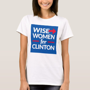 クリントン正方形のロゴのティーのための賢い女性 Tシャツ