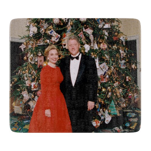 クリントン米大統領とヒラリー米大統領のクリスマス カッティングボード (正面)