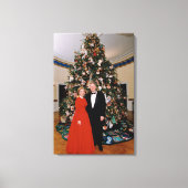 クリントン米大統領とヒラリー米大統領のクリスマス キャンバスプリント (正面)