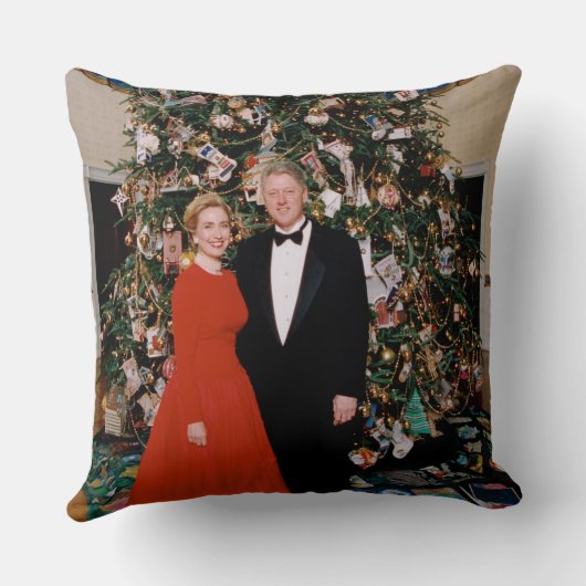 クリントン米大統領とヒラリー米大統領のクリスマス クッション (裏面)