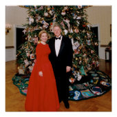 クリントン米大統領とヒラリー米大統領のクリスマス ポスター (正面)