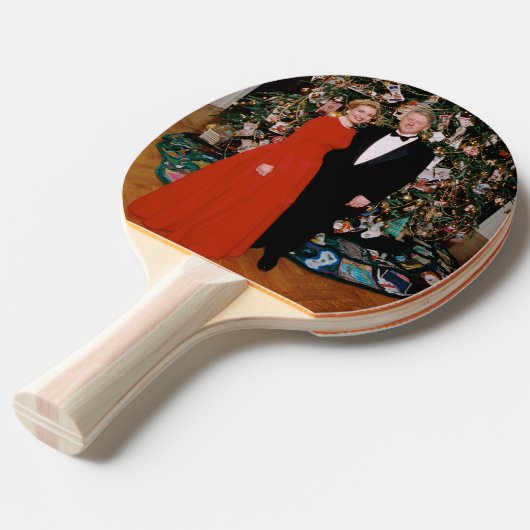 クリントン米大統領とヒラリー米大統領のクリスマス 卓球ラケット (正面アングル)