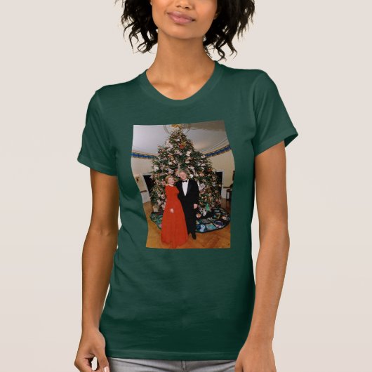 クリントン米大統領とヒラリー米大統領のクリスマス Tシャツ (正面)