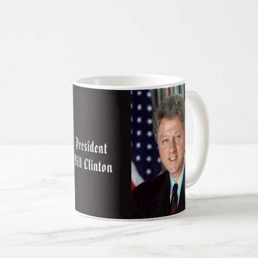 クリントン米大統領の公式ポートレート コーヒーマグカップ (正面右)
