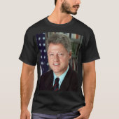 クリントン米大統領の公式ポートレート ユニセックス Tシャツ (正面)