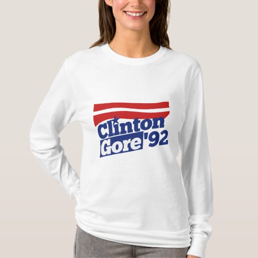 クリントン・ゴア92レトロ政治 Tシャツ (正面)