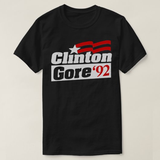 クリントン・ゴア・シャツヴィンテージレトロビル・クリントン92E Tシャツ (デザイン正面)