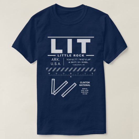 クリントン・ナショナル空港 LIT Tシャツ (デザイン正面)