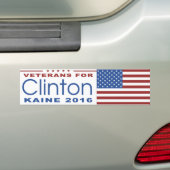 クリントン/Kaine 2016のバンパーステッカーのための退役軍人 バンパーステッカー (車上)