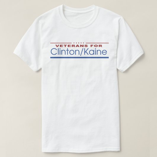 クリントン/Kaine 2016年のための退役軍人 Tシャツ (デザイン正面)