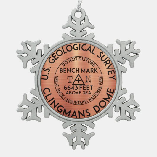 クリンマンズドームベンチマークテネシースモッ素晴らしキー スノーフレークピューターオーナメント (正面)