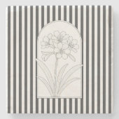 クリヴィアエレガントフラワーボタニカルストーンコースター ストーンコースター (正面)