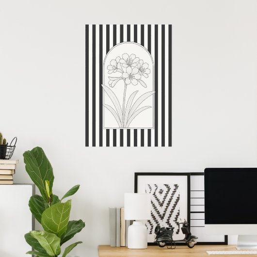 クリヴィアエレガントフラワーボタニカル ポスター (ホームオフィス)