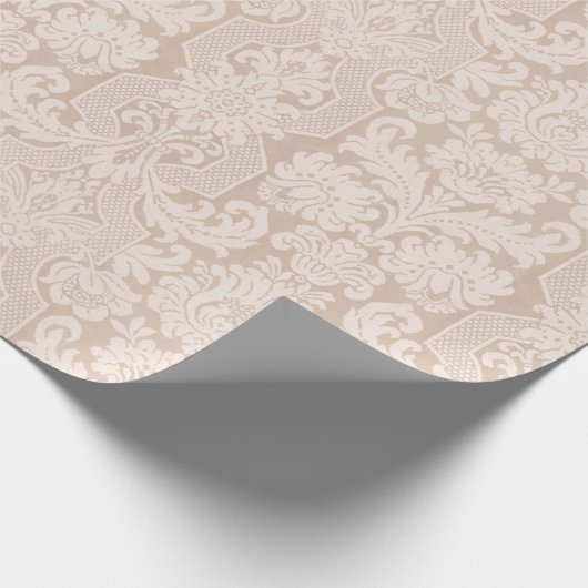 クリーエレガントビクトリアンム華美ダマスク ラッピングペーパー (角)