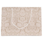 クリーエレガントビクトリアンム華美ダマスク ラージペーパーバッグ (正面)