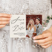 クリーエレガントプモダント写真シンプルの結婚 セーブザデート