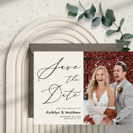 クリーエレガントプモダント写真シンプルの結婚 セーブザデート