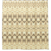 クリーエレガントムとブラウンパターン（の模様が）ある シャワーカーテン (正面)