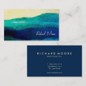 クリーエレガントムとブルーのグランジシグネチャー抽象芸術b 名刺 (正面/裏面)
