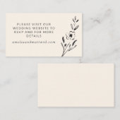 クリーエレガントムのミニマルフローラ結婚スケッチ エンクロージャーカード (正面/裏面)