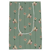 クリーエレガントムの鳥と花が咲く植物学 ミディアムペーパーバッグ (裏面)