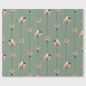 クリーエレガントムの鳥と花が咲く植物学 ラッピングペーパー (フラット)