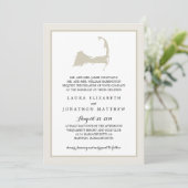 クリーエレガントムケープコッド地図結婚式招待状 招待状 (スタンド正面)