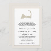 クリーエレガントムケープコッド地図結婚式招待状 招待状 (正面/裏面)