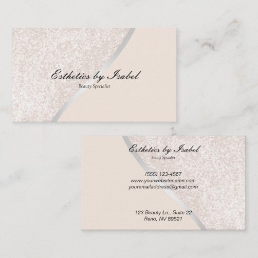 クリーエレガントムスパークルエステティシャン名刺 名刺 (正面/裏面)