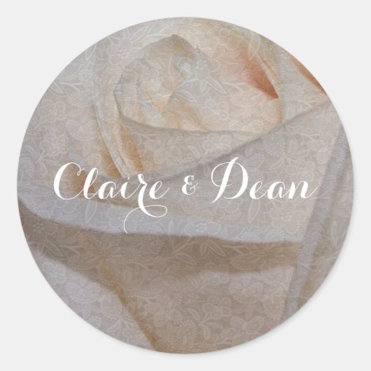 クリーエレガントムバラ結婚封筒用シールシール ラウンドシール (正面)