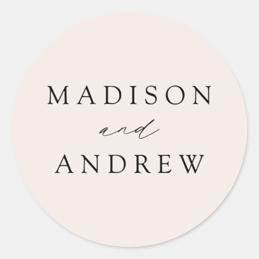クリーエレガントムパーソナライズされた結婚ズ ラウンドシール (正面)